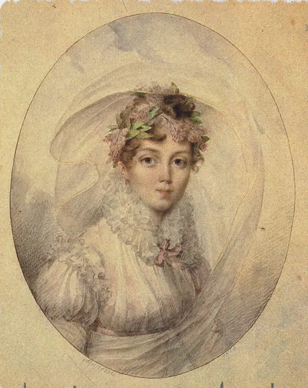Prinsessa Zinaida Aleksandrovna Volkonskajan muotokuva 1792-1862 tekijältä Jean Désiré Muneret