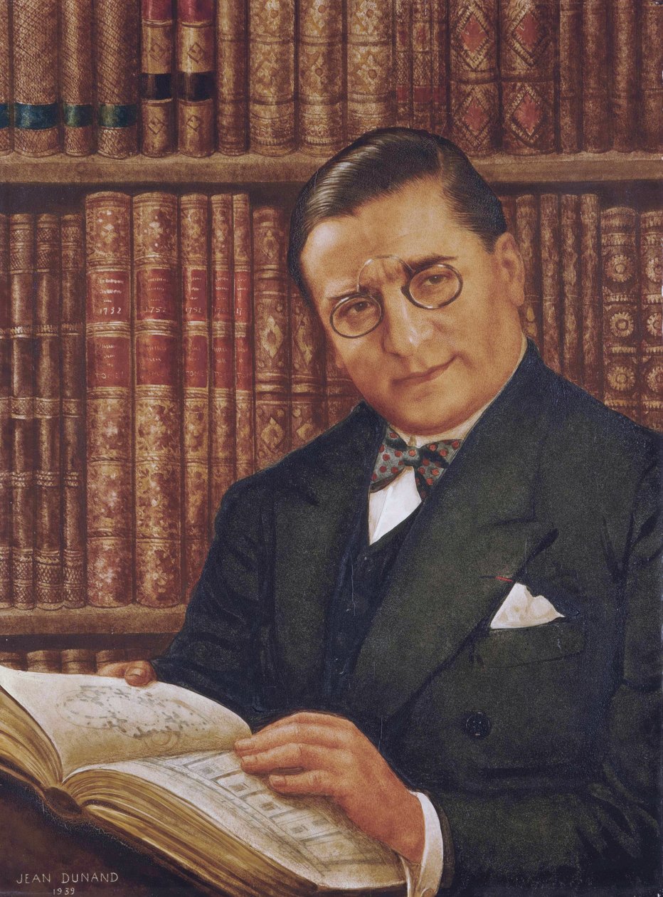 Armand Albert Rateau kirjastossaan, kuvannut Jean Dunand (1877-1942). tekijältä Jean Dunand