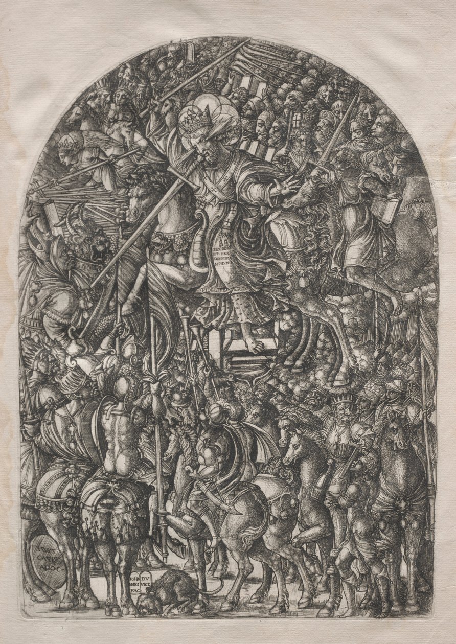 Apokalypsi: Kristus valkoisen hevosen selässä, 1546-1556. tekijältä Jean Duvet