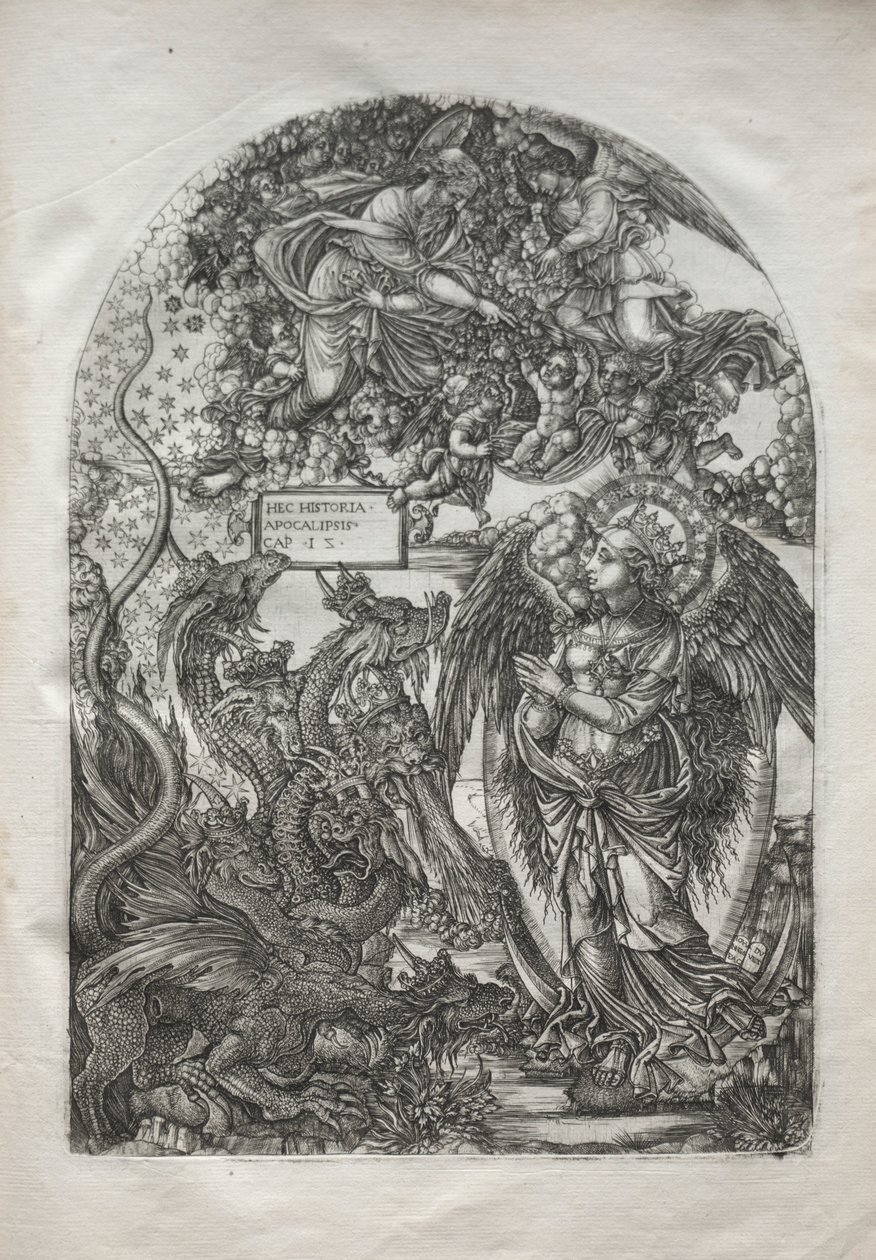 Apokalypsi: Pyhä Mikael ja lohikäärme, 1546-1556. tekijältä Jean Duvet