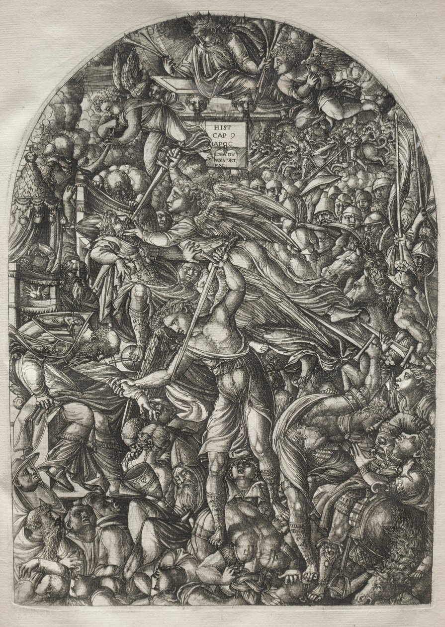 The Apocalypse: The Enkeli soi kuudennesta trumpetista, 1546-1556. tekijältä Jean Duvet
