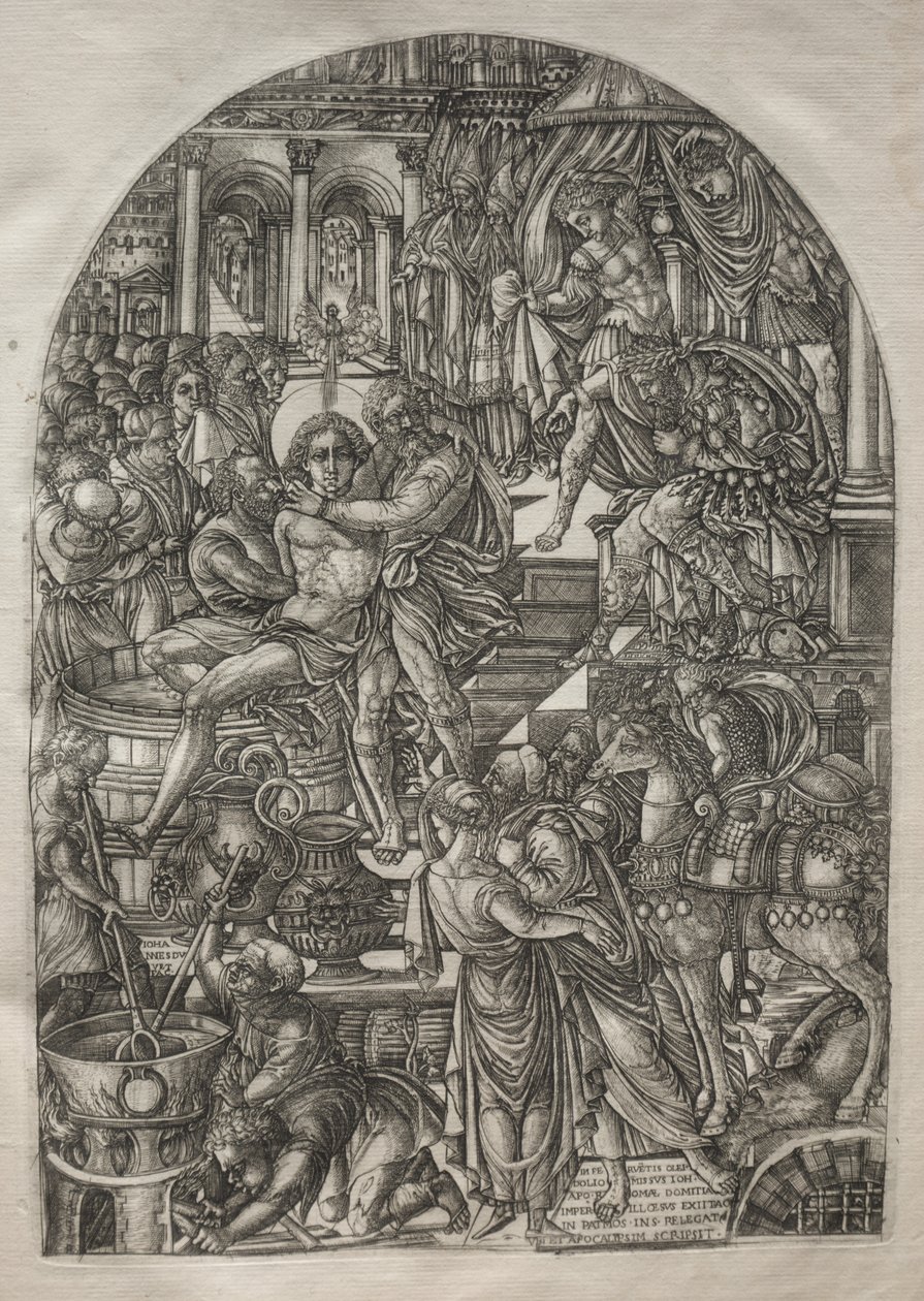 Apokalypsi: Pyhän Johannes Evankelistan marttyyrikuolema, 1546-1556. tekijältä Jean Duvet