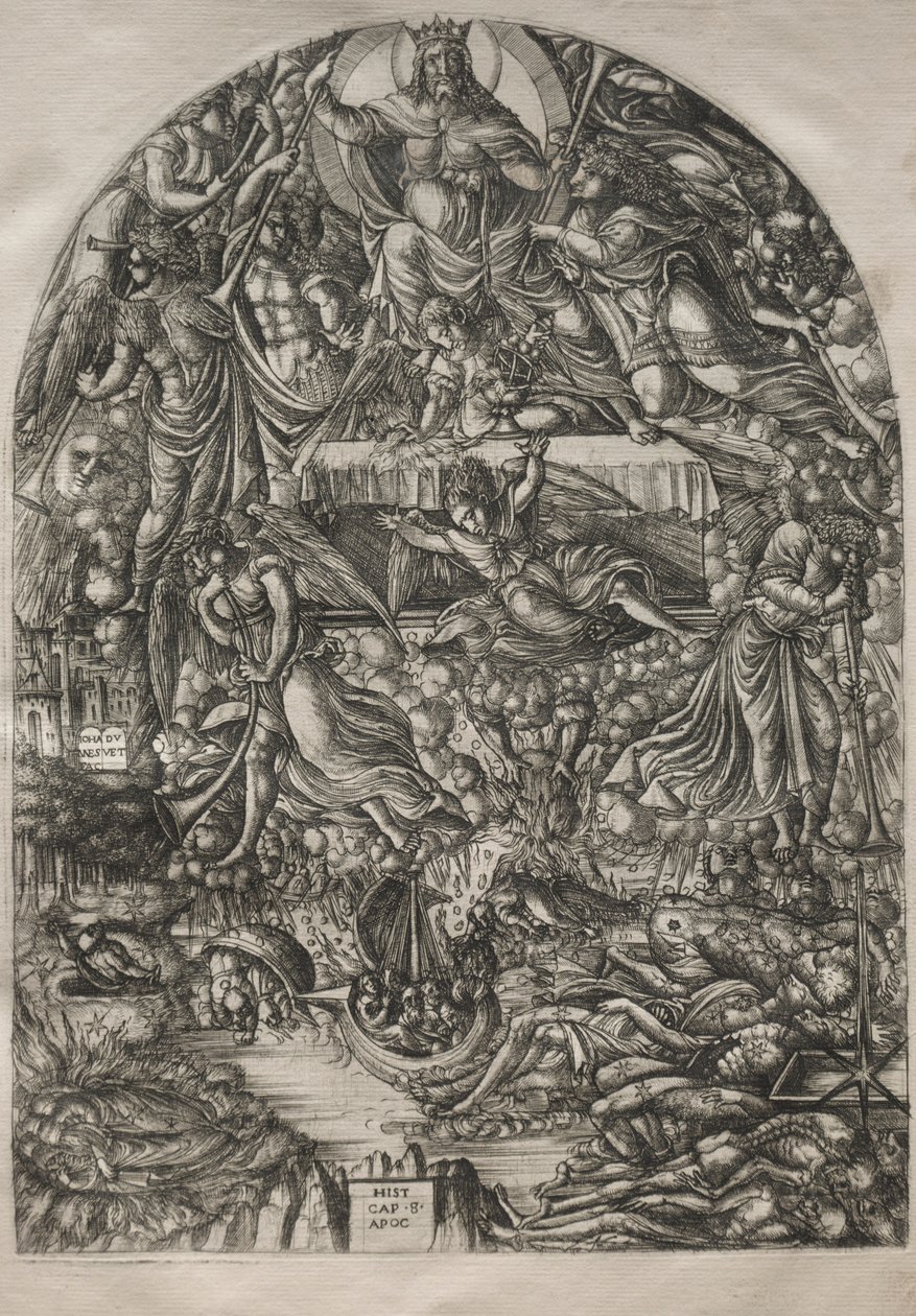 Apokalypsi: Seitsemännen sinetin avaaminen, 1546-1556. tekijältä Jean Duvet