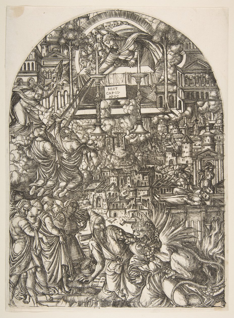 The Measurement of the Temple, from Apocalypse.n.d. tekijältä Jean Duvet