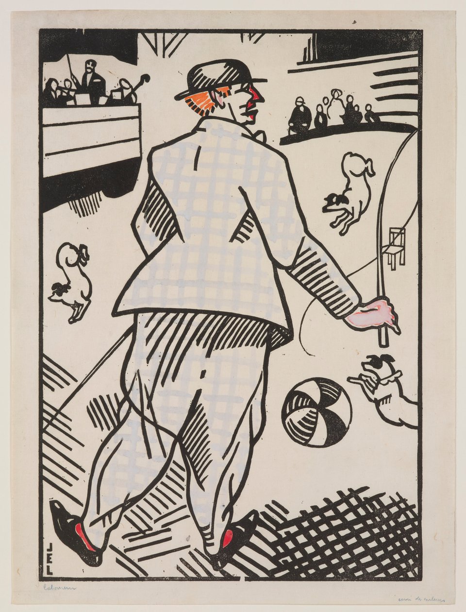 Klovni koirien kanssa (Le Clown aux Chiens) tekijältä Jean Emile Laboureur