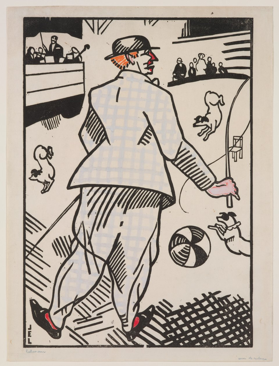 Klovni koirien kanssa (Le Clown aux Chiens) tekijältä Jean Emile Laboureur