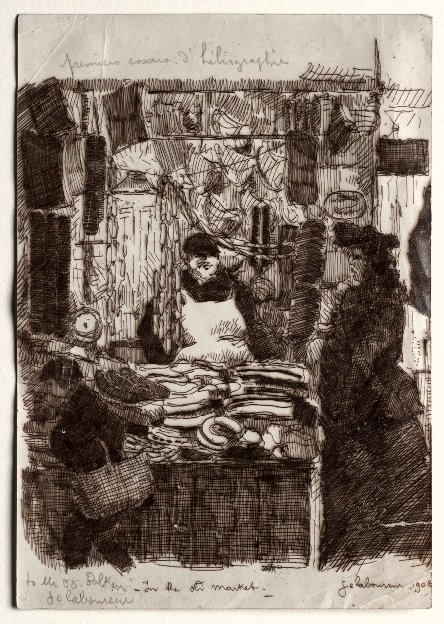 Vanhoilla markkinoilla tekijältä Jean Emile Laboureur