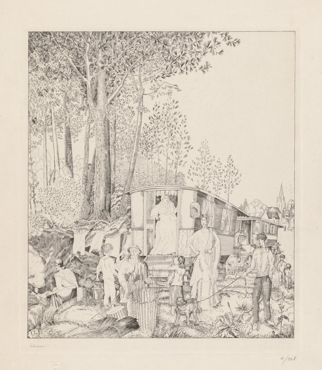 La Halte des Bohémiens tekijältä Jean Emile Laboureur