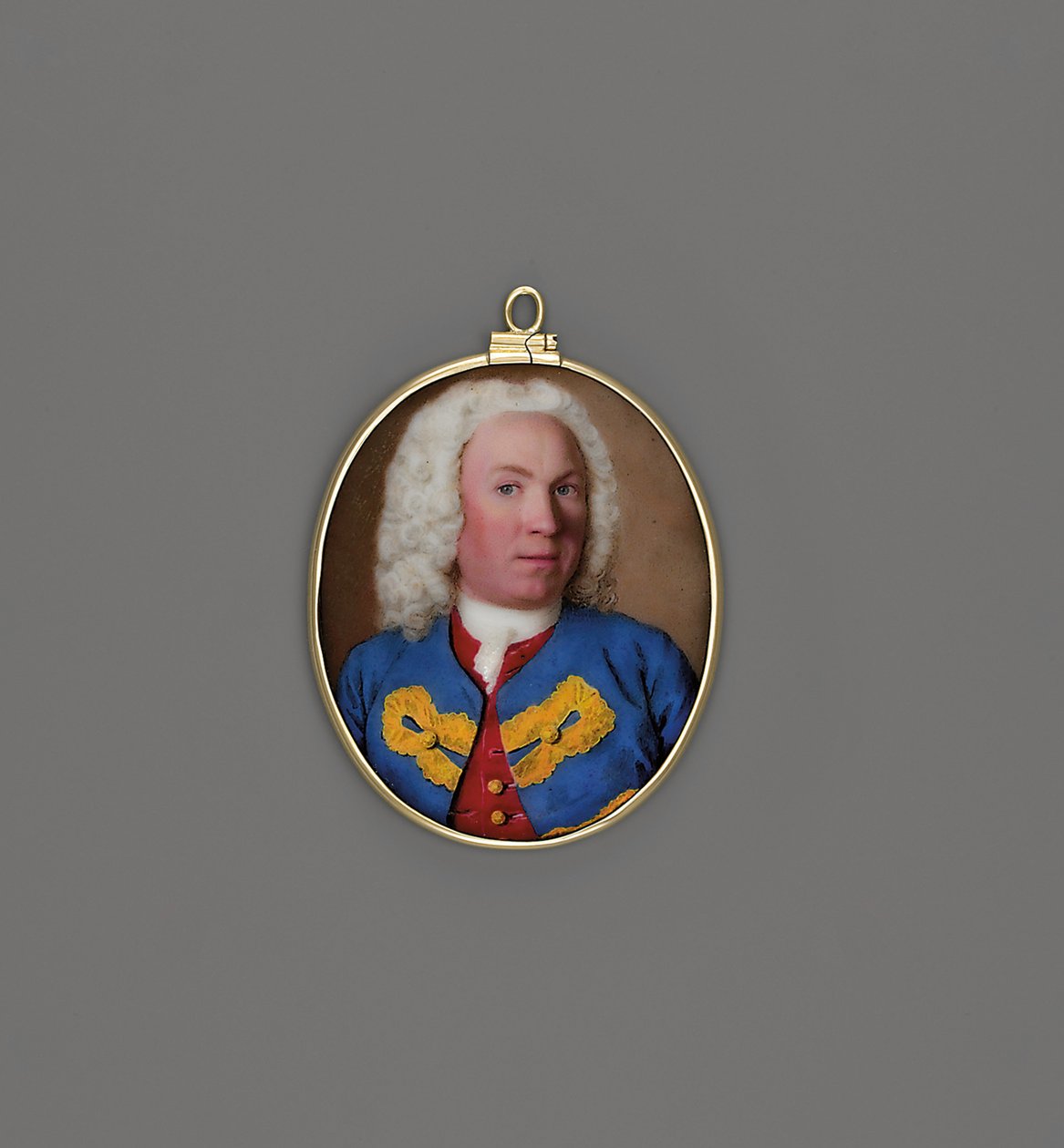 Herrasmies, nimeltään Hugh, Marchmontin jaarli (emali kuparilla) tekijältä Jean Étienne Liotard