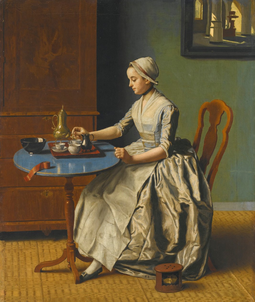 Hollantilainen tyttö aamiaisella tekijältä Jean Étienne Liotard