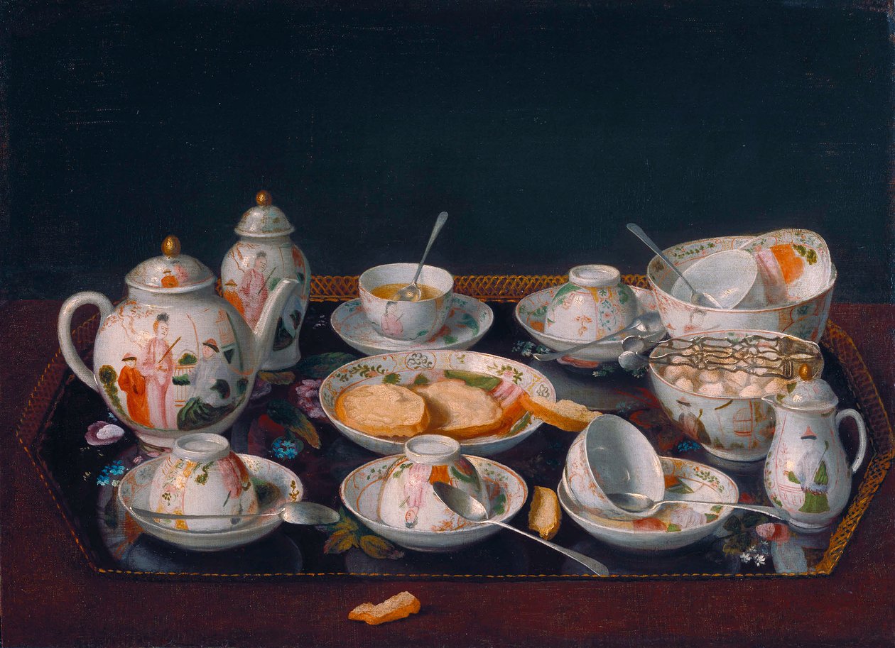Saksa: Still Life with Coffee Cups (japanilainen teesetti) Still Life: Tea Set (teesetti) tekijältä Jean Étienne Liotard