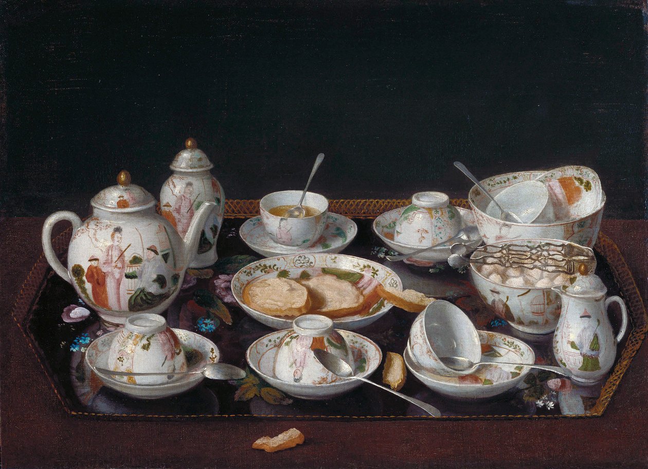 Saksa: Still Life with Coffee Cups (japanilainen teesetti) Still Life: Tea Set (teesetti) tekijältä Jean Étienne Liotard