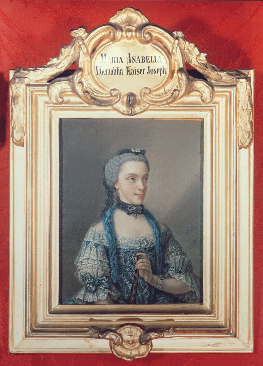 Maria Isabella Parmasta, Joseph II:n Pyhän Rooman keisarin (1741-90) ensimmäinen vaimo 1762 tekijältä Jean Étienne Liotard