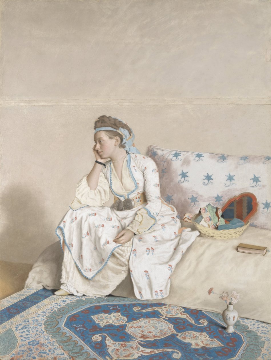 Marie Fargues, maalarin vaimo Taiteilijan vaimon Marie Farguesin muotokuva turkkilaisasussa tekijältä Jean Étienne Liotard