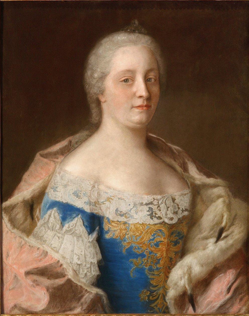 Itävallan keisarinna Maria Teresian muotokuva 1717-1780, noin 1744. tekijältä Jean Étienne Liotard