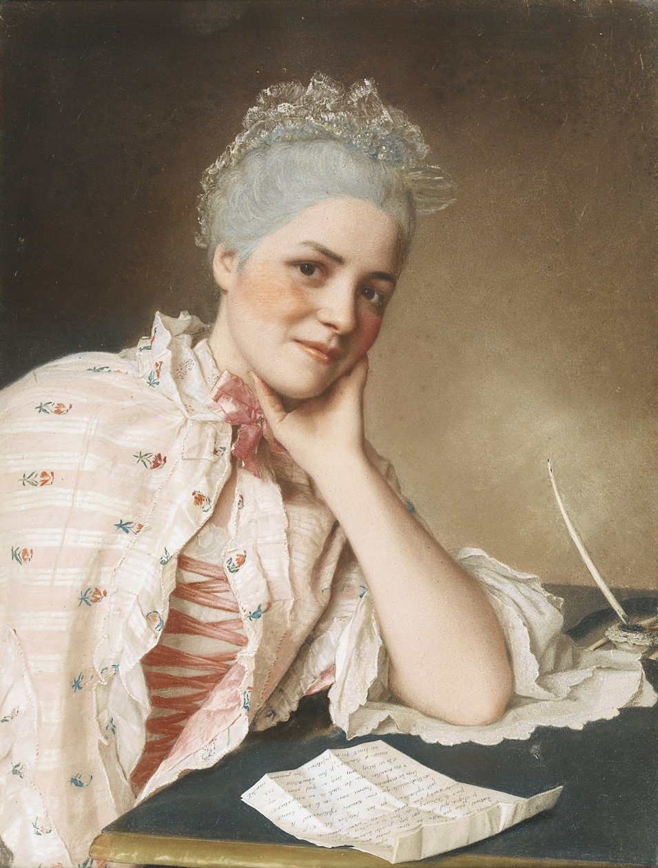 Muotokuva laulaja Mademoiselle Louise Jacquetista, n. 1750 tekijältä Jean Étienne Liotard