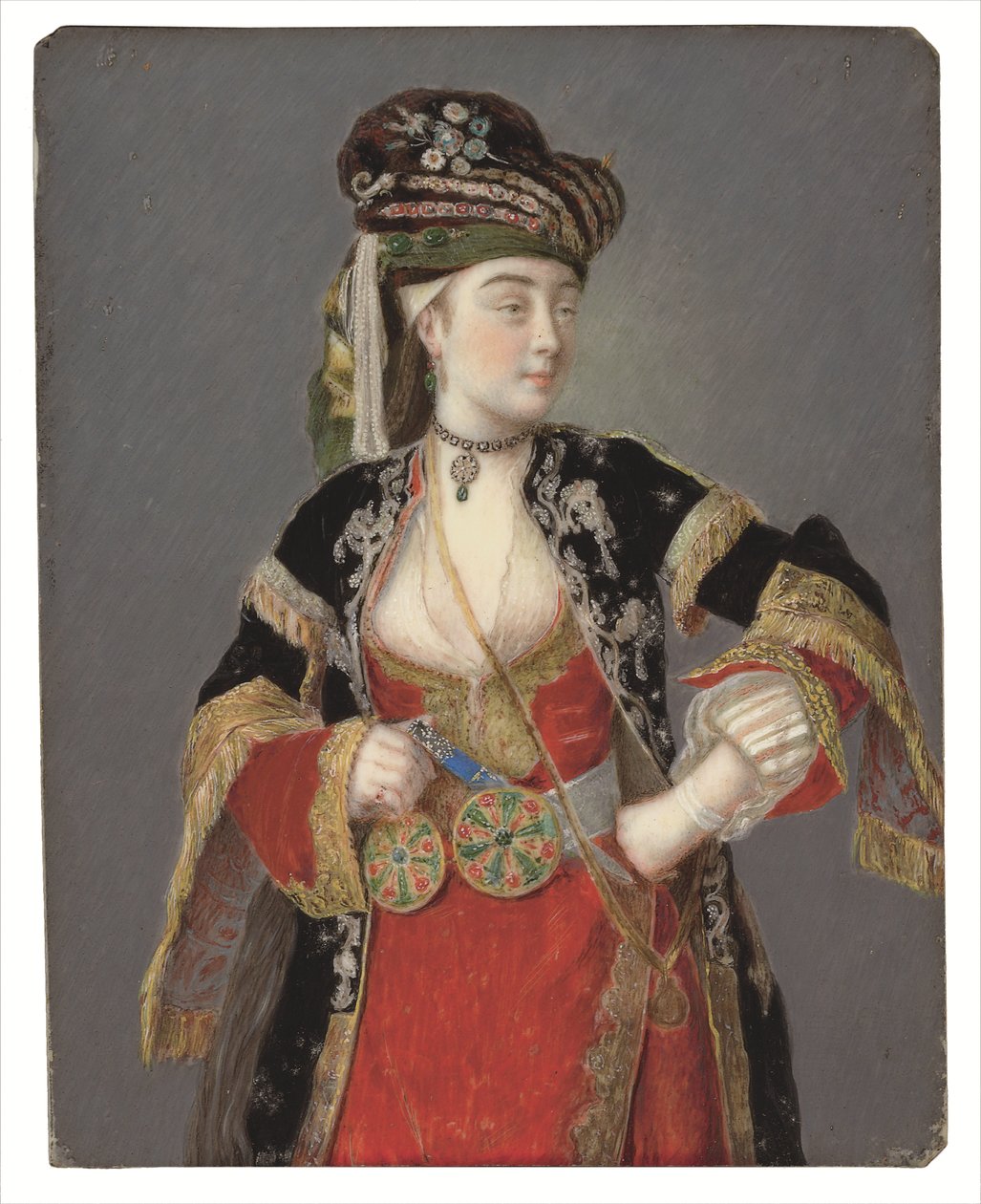 Oletettu muotokuva Laura Tarsista turkkilaisessa mekossa tekijältä Jean Étienne Liotard