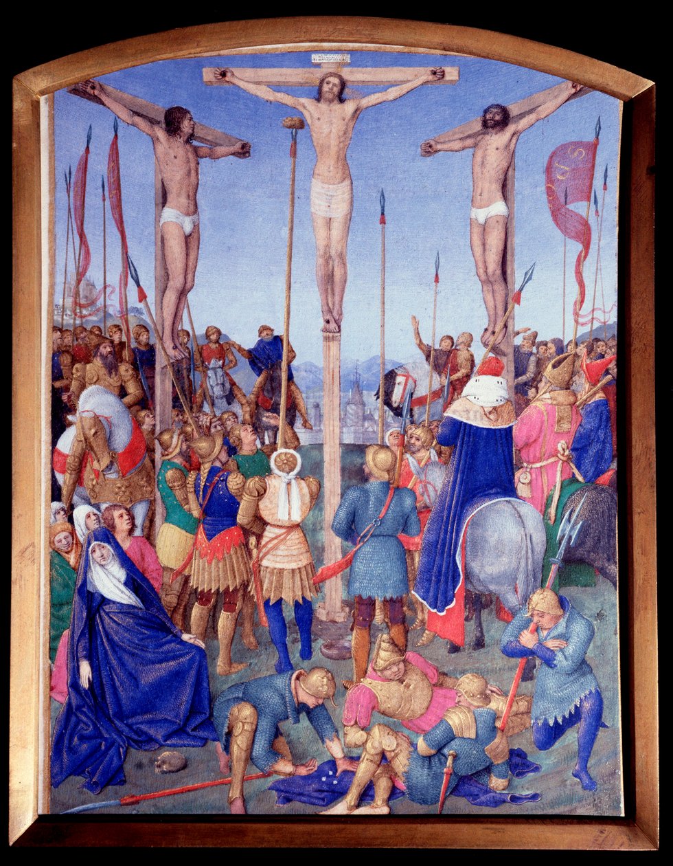 Ristiinnaulitseminen. Miniatyyri otettu Jean Fouquet