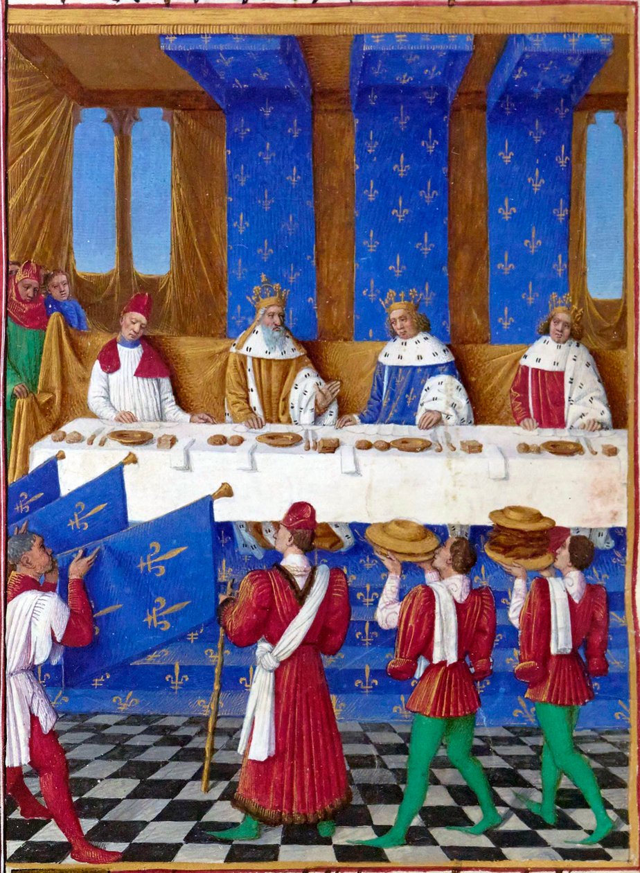 ranska: Banquet de Charles V le Sage (Kaarle V:n juhlaillallinen) tekijältä Jean Fouquet