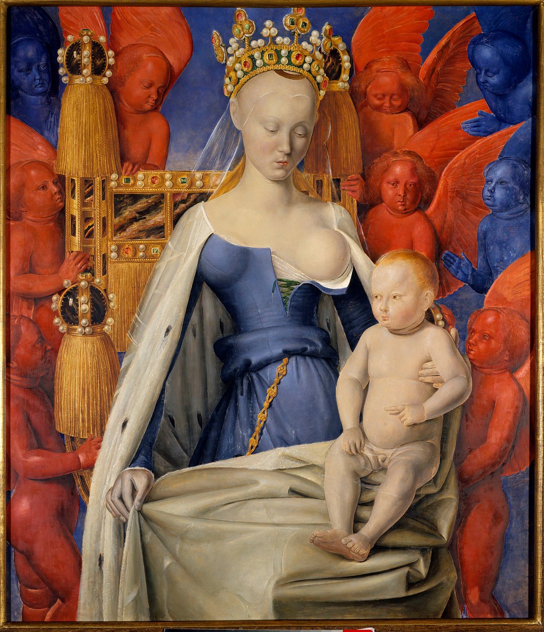 Madonna serafien ja kerubien ympäröimänä tekijältä Jean Fouquet