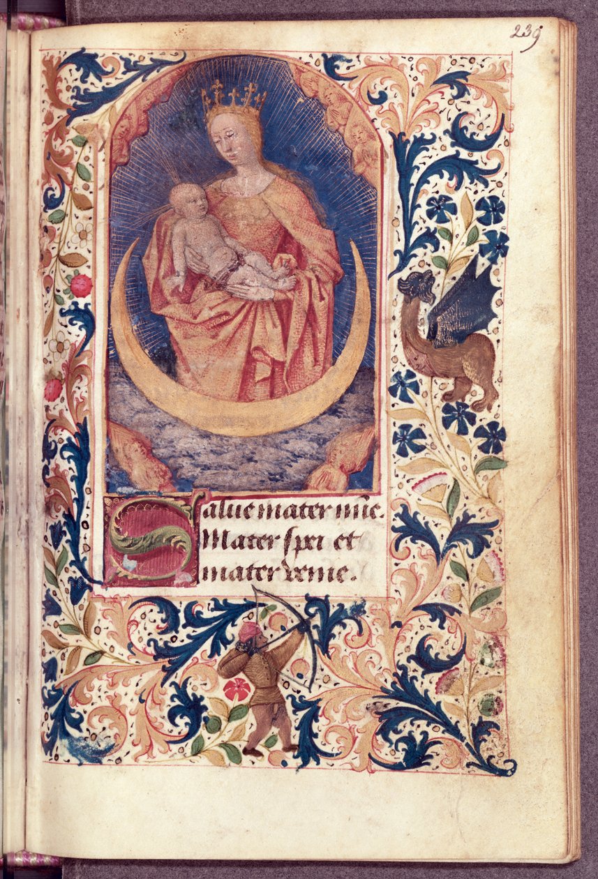 Ms Latin 13305 fol.239 Neitsyt ja lapsi, teoksesta "Heures a l