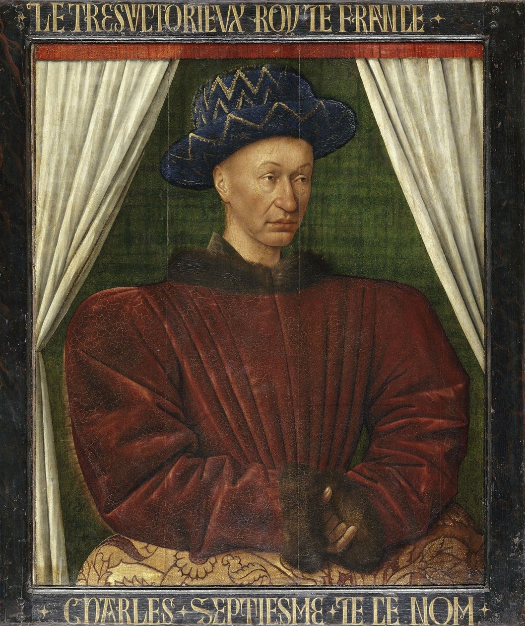 Ranskan kuninkaan Kaarle VII:n muotokuva tekijältä Jean Fouquet