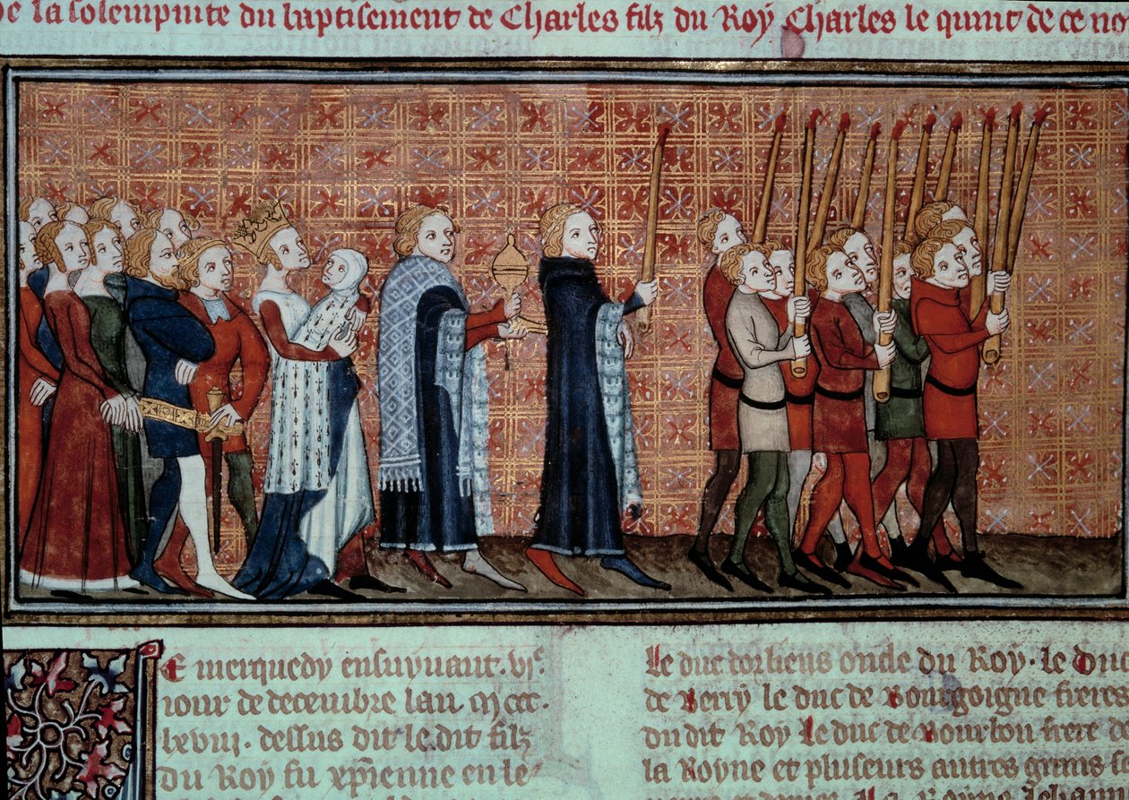 Kulkue Kaarle VI:n (1368-1422) kasteen yhteydessä kuningatar Jeanne d