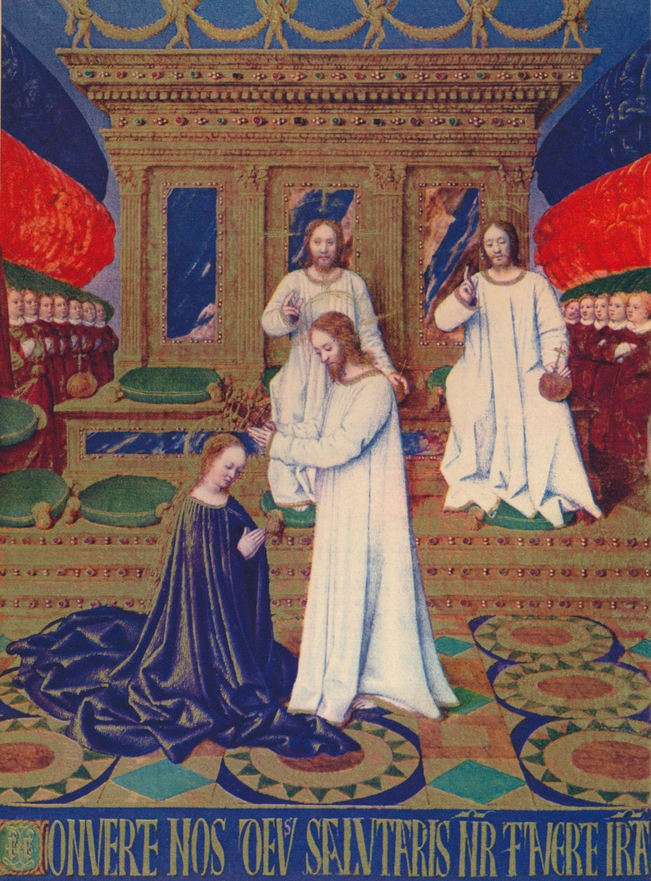 Neitsyiden kruunaus, c1455, 1939 tekijältä Jean Fouquet