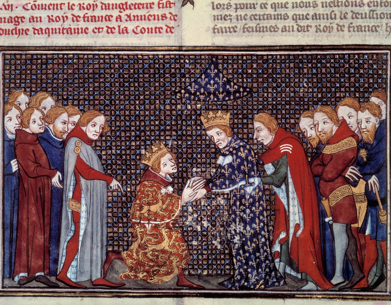Englannin kuninkaan Edward III:n (1312-1377) kunnianosoitus Philip VI:lle Valois