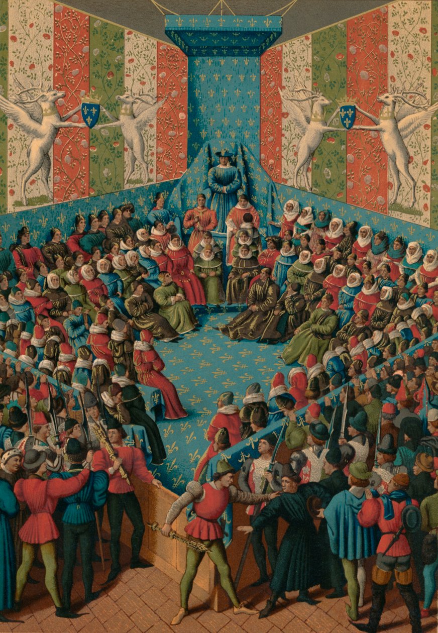 Tuomio Johannes II:sta Alenconista, 1400-luku tekijältä Jean Fouquet