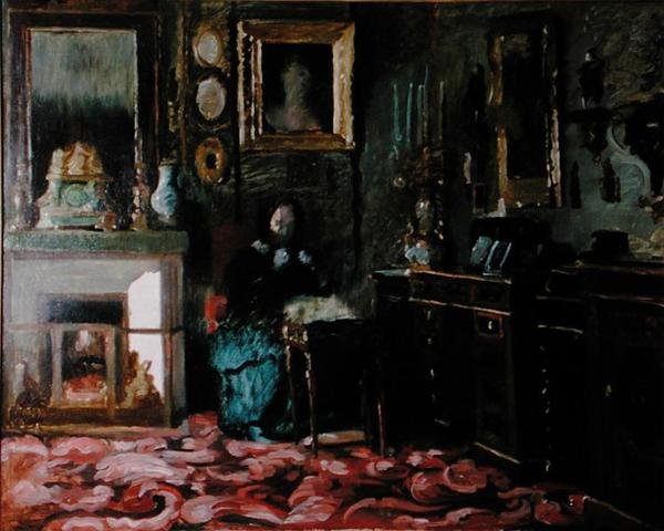 Madame Hanskan salonki (1801-82), rue Fortuner tekijältä Jean Francois (after) Gigoux