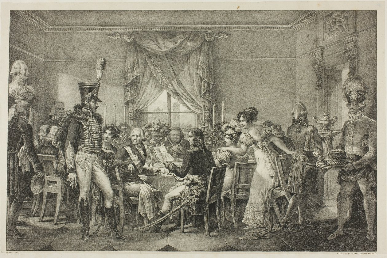 Napoleon Firenzen suurherttuan palatsissa, levy kolmetoista julkaisusta Napoleonin poliittinen ja sotilaallinen elämä tekijältä Jean Francois Bosio