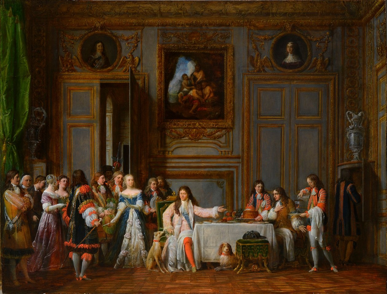 Ludvig XIV:n kunnioittama Molière, 1824. tekijältä Jean Francois Garneray