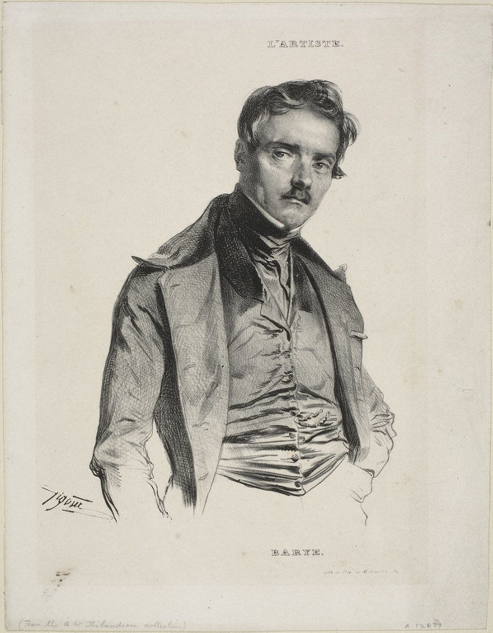 Kuvanveistäjä Antoine-Louis Baryen muotokuva tekijältä Jean Francois Gigoux