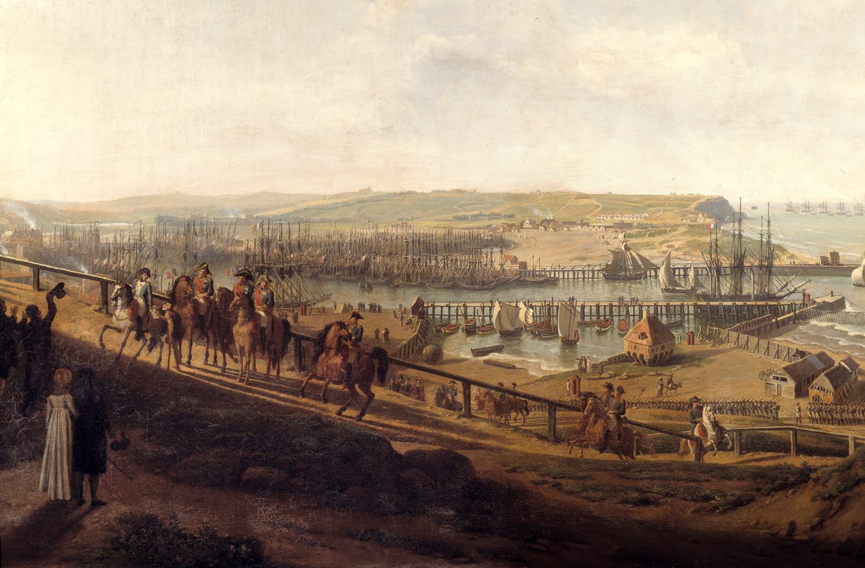 Keisari Napoleon I vieraili Boulognen leirillä heinäkuussa 1804 Yksityiskohta. Jean Francois Huen (1751-1823) maalaus 1804 su. 1,9x2,26 m tekijältä Jean Francois Hue