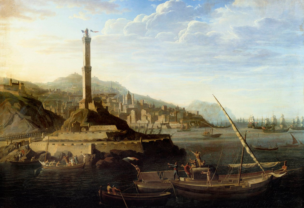 Napoleonin sota: Kenraali Miollisin komentaman ranskalaisen armeijan geenien siirto 24. kesäkuuta 1800. Jean Francois Huen (1751-1823) maalaus tekijältä Jean Francois Hue