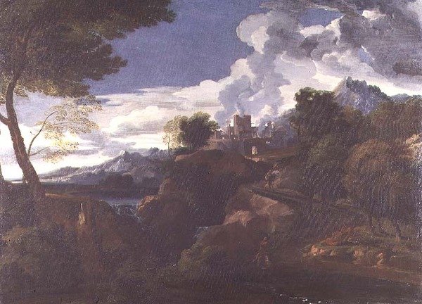 Maisema palavan kaupungin kanssa tekijältä Jean Francois I Millet