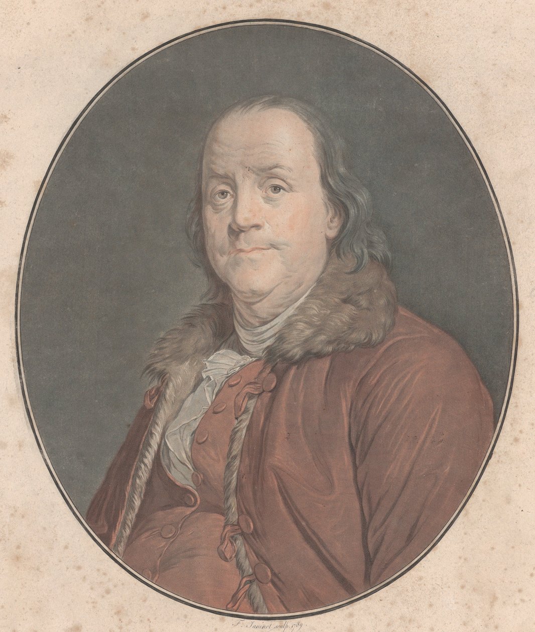 Benjamin Franklin, 1789. tekijältä Jean Francois Janinet