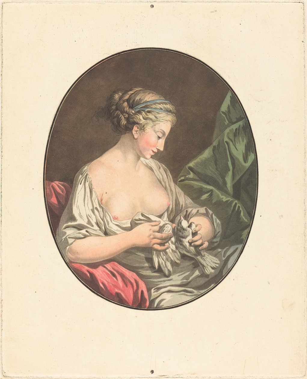 Venus kyyhkysten kanssa. tekijältä Jean Francois Janinet