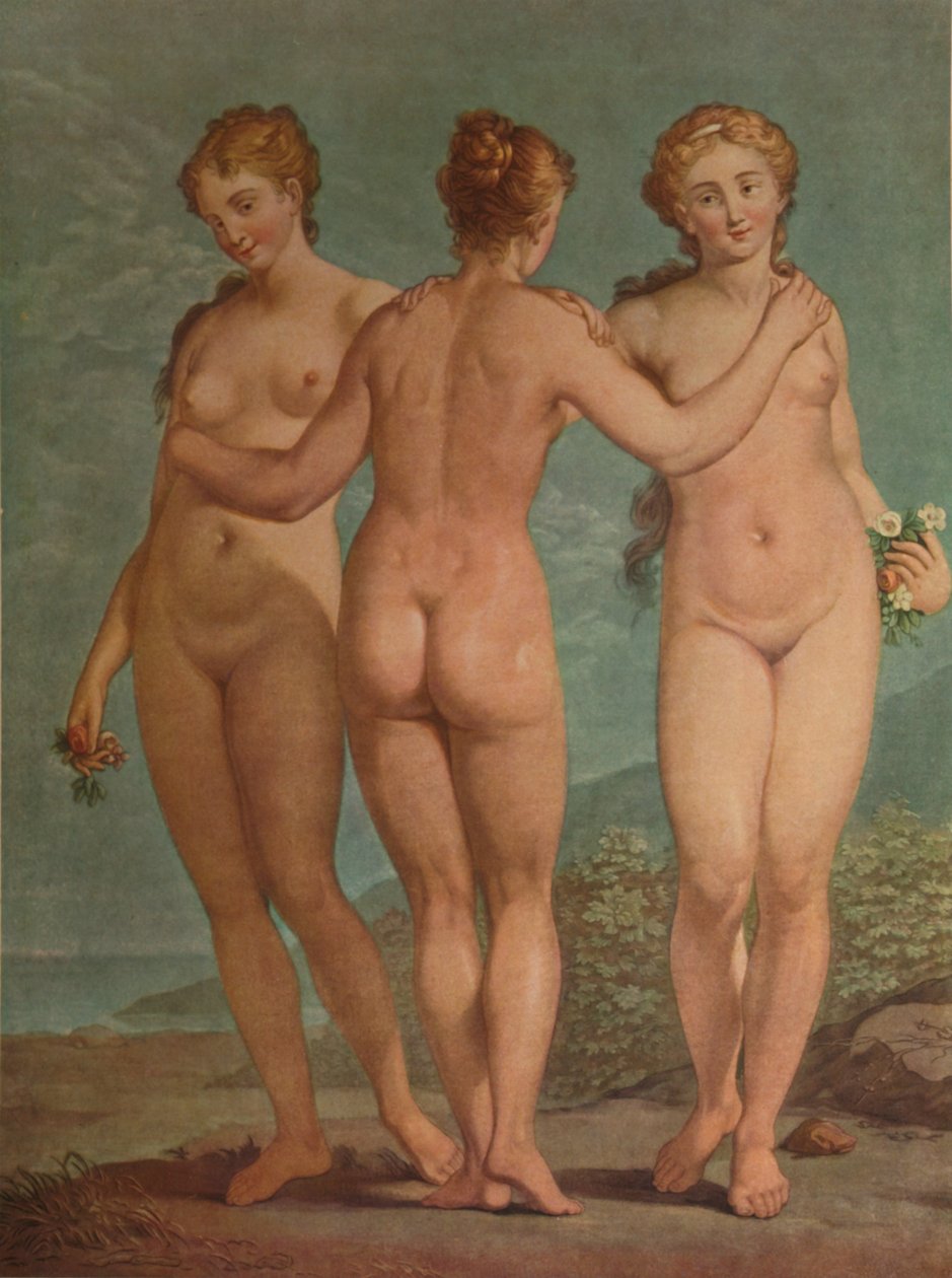 Les Trois Graces, Kolme armoa, c1785, 1913 tekijältä Jean Francois Janinet