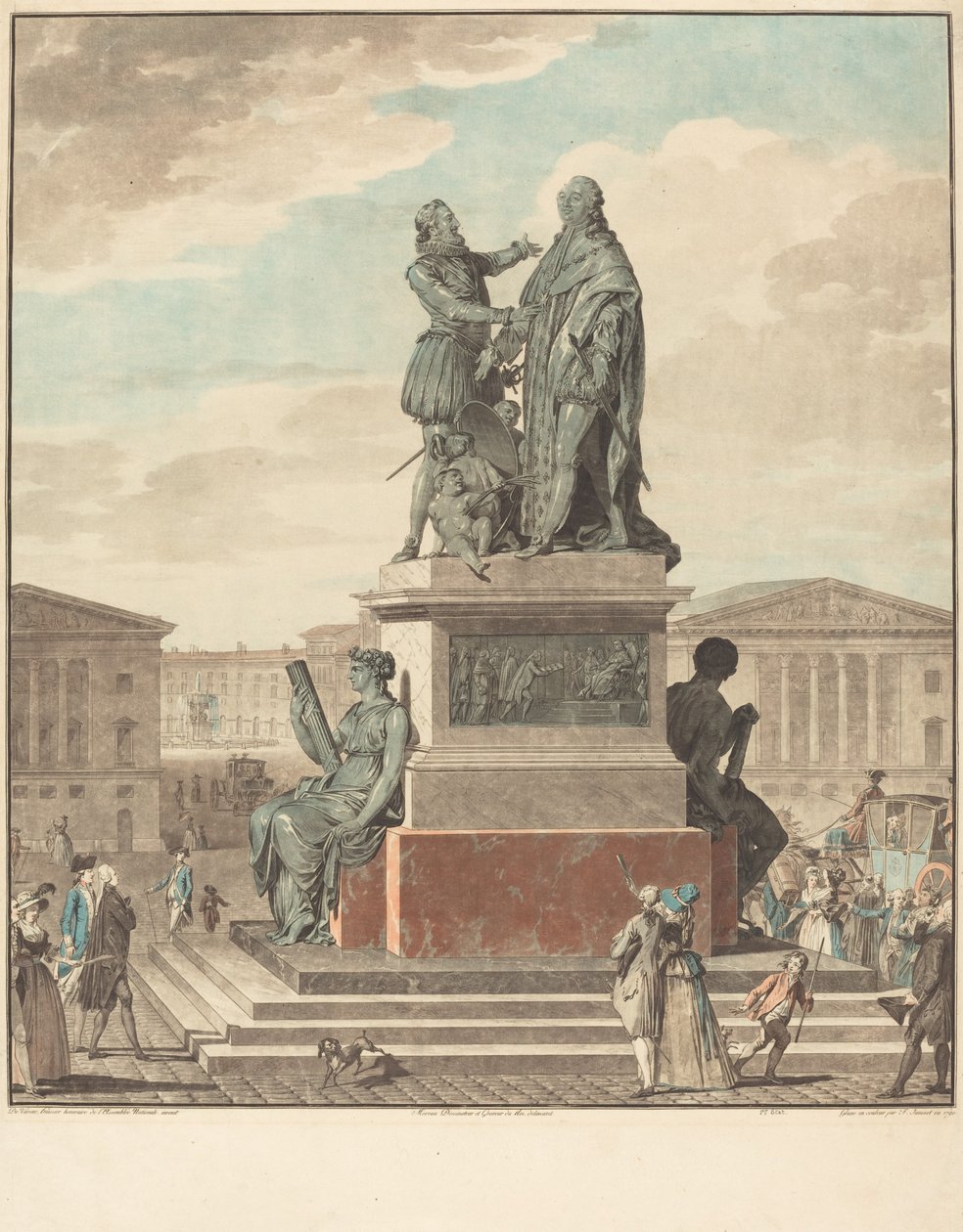 Kuninkaalle rakennettavan muistomerkin hanke, 1790. tekijältä Jean Francois Janinet