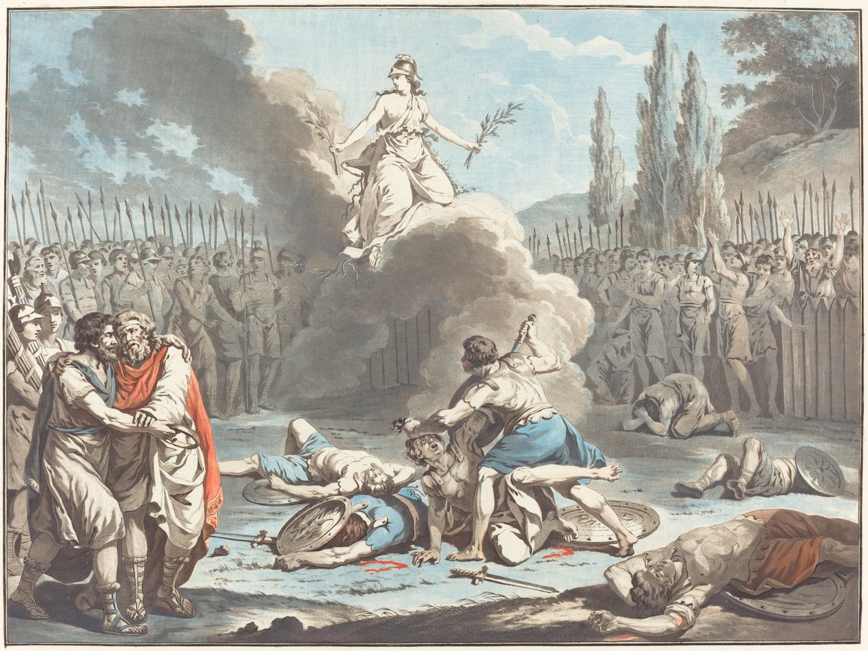 Horatii- ja Curatii-taistelu, 1783. tekijältä Jean Francois Janinet
