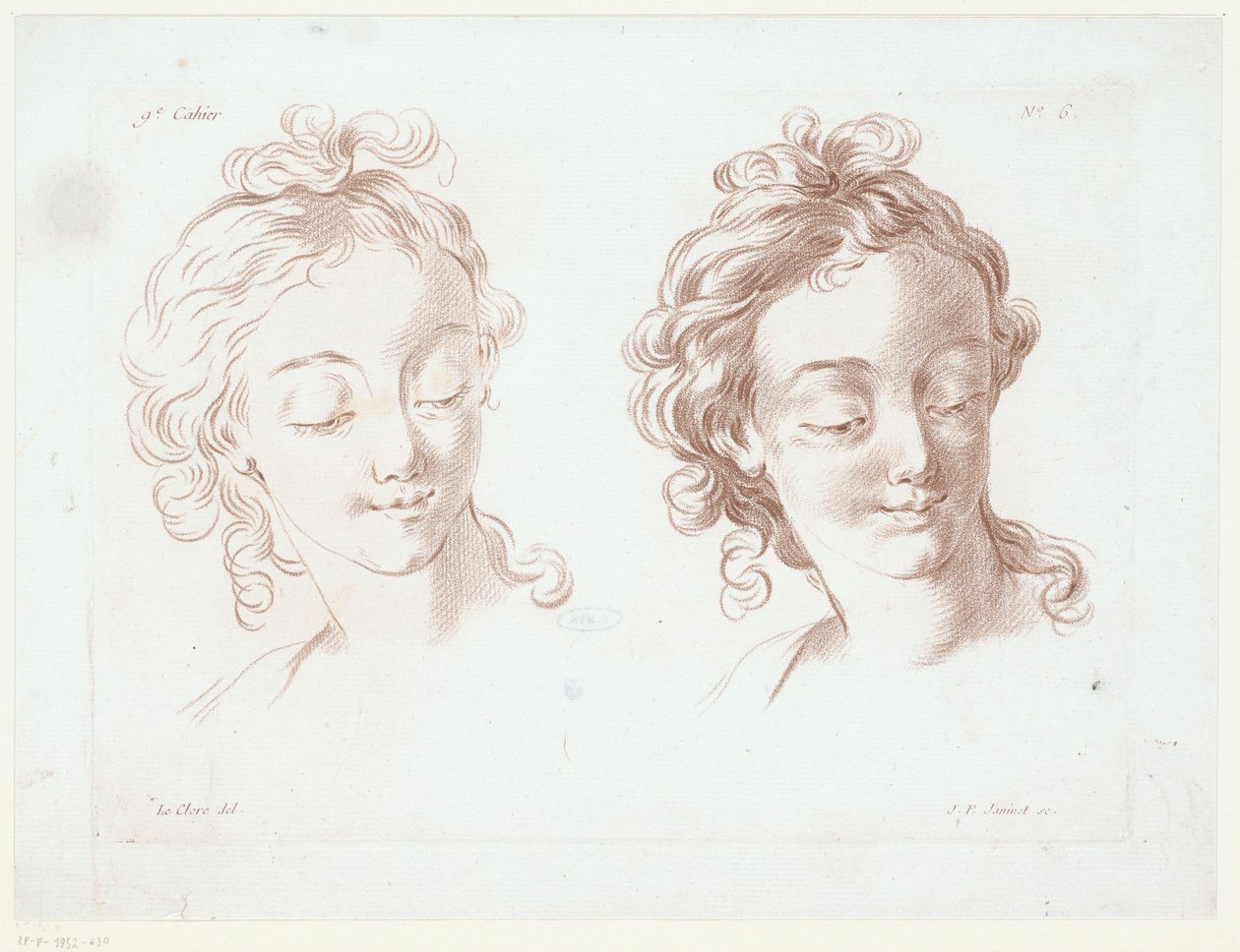 Dos caps de dones Composicions amb parts del cos humà (títol de la sèrie) Cahier de principis du dessein d