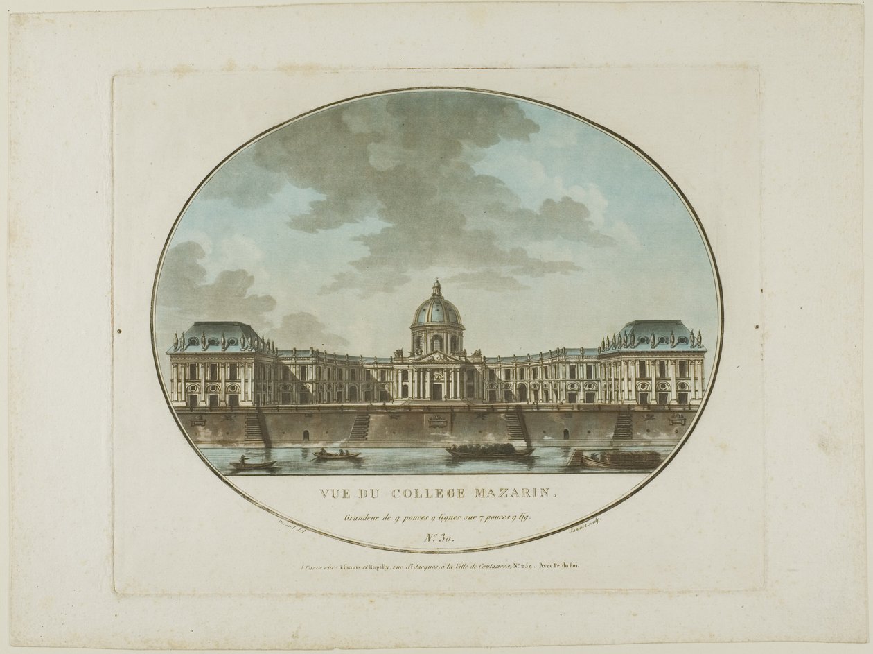 Näkymä Mazarin Collegeen tekijältä Jean Francois Janinet