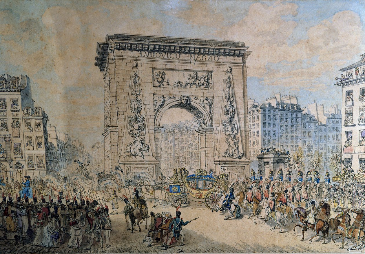 Pius VII:n tulo (paavi Luigi Barnabas Chiaramonti nimellä Pius VII tai Pius VII). tekijältä Jean Francois Leleu