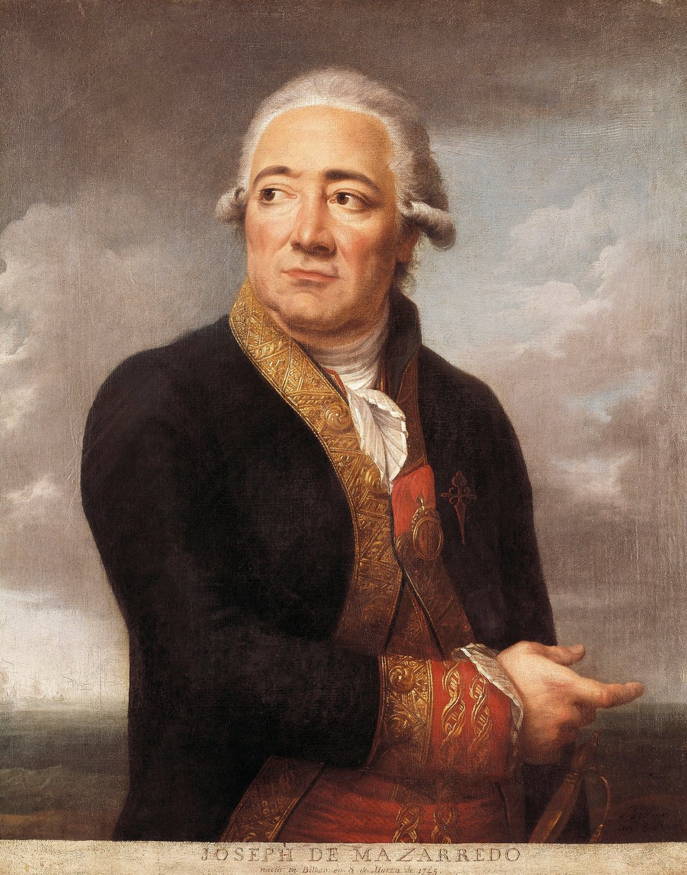 Espanjalaisen amiraali Jose de Mazarredo Salazarin (1745-1812) muotokuva, Jean Francois Marie Bellierin (1745-1836) maalaus 1783 Madrid. Merimuseo tekijältä Jean Francois Marie Bellier