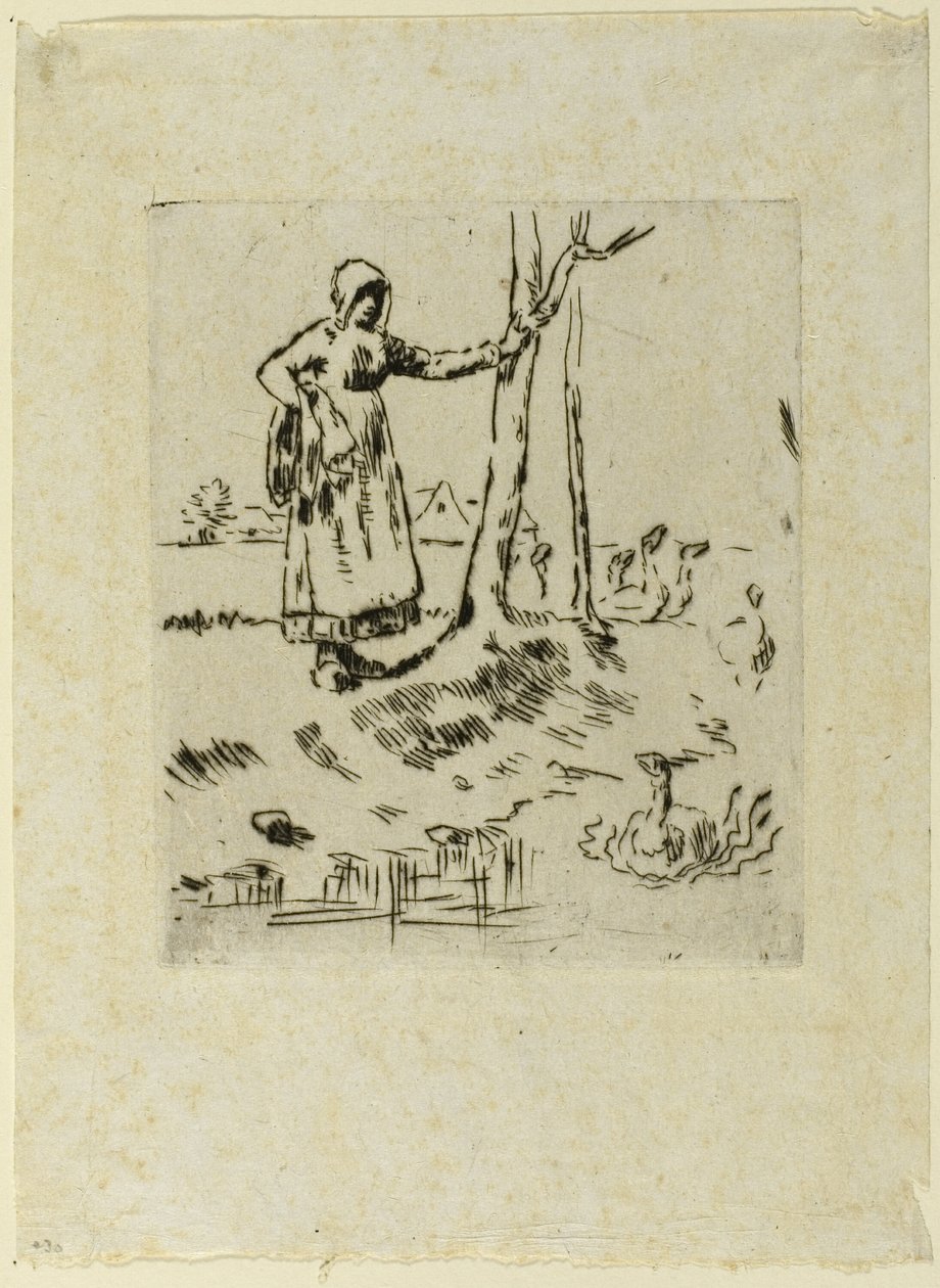 Tyttö hoitaa hanhia tekijältä Jean Francois Millet