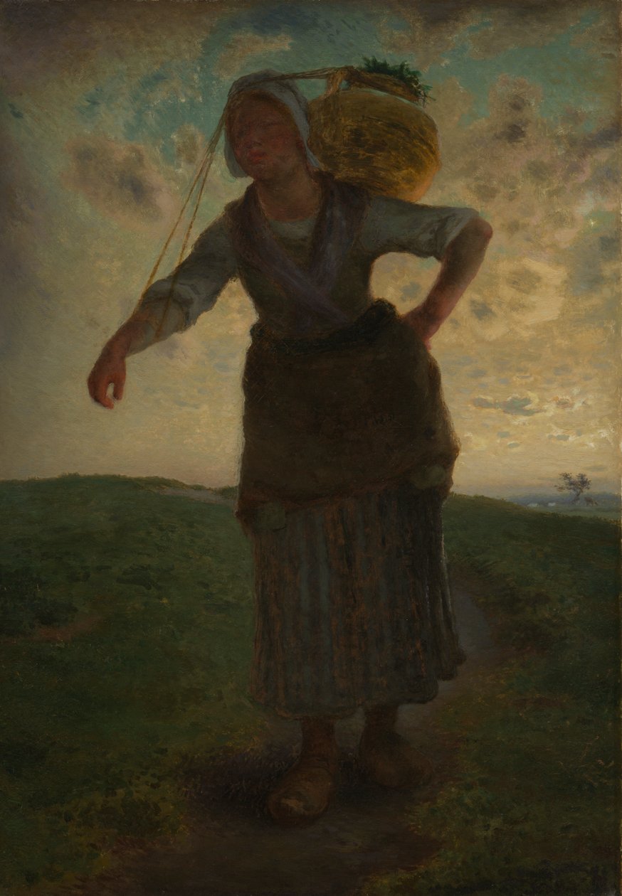 Norjalainen maitotyttö Grevillessä, 1871 (öljy pahville) tekijältä Jean Francois Millet
