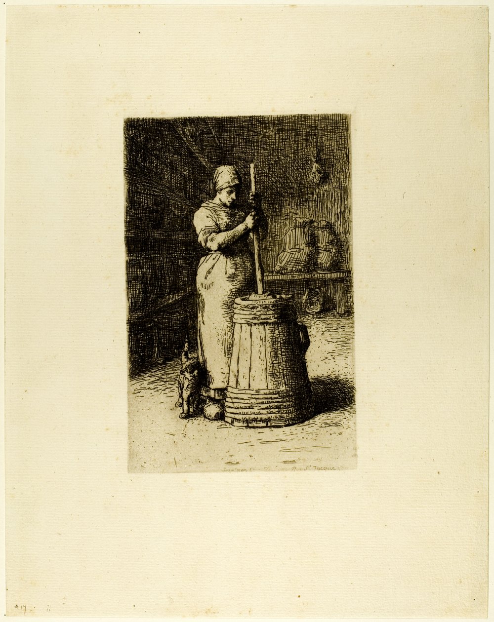 Nainen ryyppäävä tekijältä Jean Francois Millet
