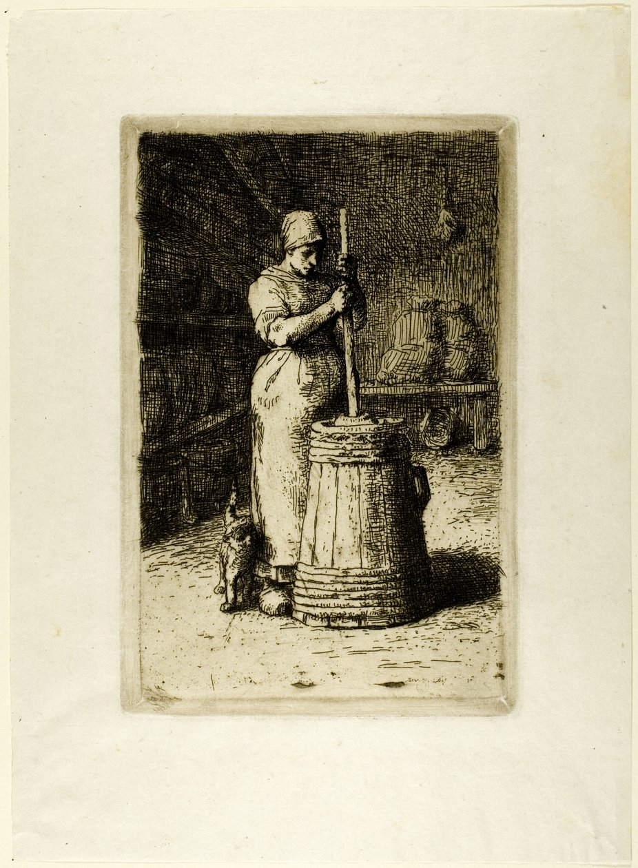 Nainen ryyppäävä tekijältä Jean Francois Millet